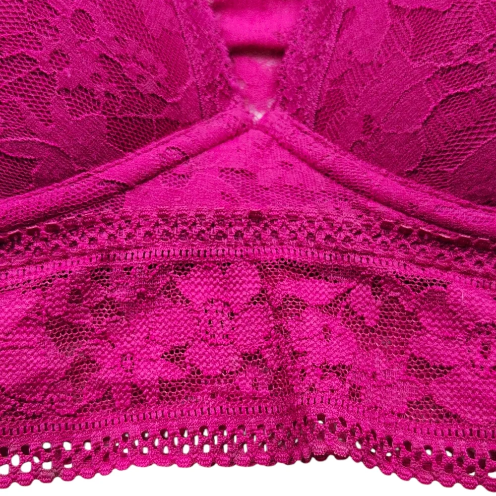 Victoria’s Secret Women's Fuchsia Posey Lace Curvy Bralette Size XL - Picture 8 of 10